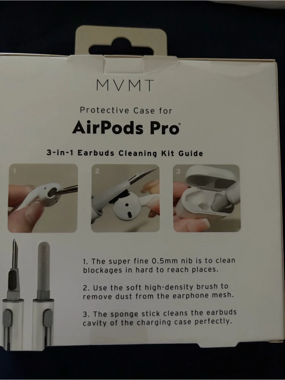 MVMT White AirPods Pro Protective Case with Gold Carabiner
